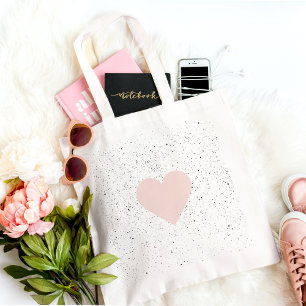 Modern Pastel Pink & Heart Lovely Gift Tote Bag