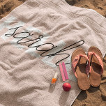 Modern Pastel Pink Hello And You Name Beach Towel<br><div class="desc">Modern Pastel Pink Hello And You Name</div>