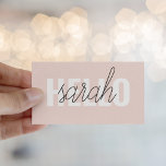 Modern Pastel Pink Hello And You Name Business Card<br><div class="desc">Modern Pastel Pink Hello And You Name</div>