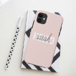 Modern Pastel Pink Hello And You Name Case-Mate iPhone Case<br><div class="desc">Modern Pastel Pink Hello And You Name</div>