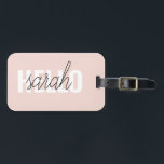 Modern Pastel Pink Hello And You Name Luggage Tag<br><div class="desc">Modern Pastel Pink Hello And You Name</div>