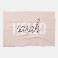 Modern Pastel Pink Hello And You Name