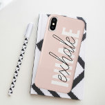 Modern Pastel Pink Inhale Exhale Quote Case-Mate iPhone Case<br><div class="desc">Modern Pastel Pink Inhale Exhale Quote</div>