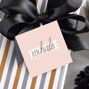 Modern Pastel Pink Inhale Exhale Quote Favour Tags