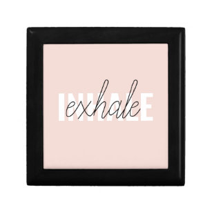Modern Pastel Pink Inhale Exhale Quote Gift Box