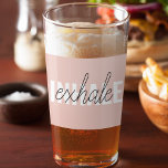 Modern Pastel Pink Inhale Exhale Quote Glass<br><div class="desc">Modern Pastel Pink Inhale Exhale Quote</div>