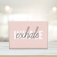 Modern Pastel Pink Inhale Exhale Quote