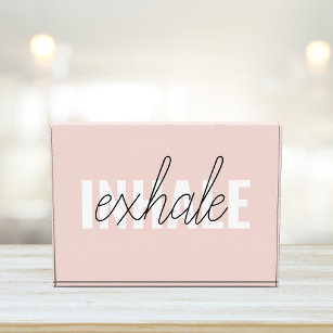 Modern Pastel Pink Inhale Exhale Quote Photo Block