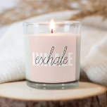 Modern Pastel Pink Inhale Exhale Quote Square Sticker<br><div class="desc">Modern Pastel Pink Inhale Exhale Quote</div>