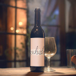 Modern Pastel Pink Inhale Exhale Quote Wine Label<br><div class="desc">Modern Pastel Pink Inhale Exhale Quote</div>