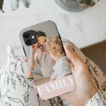 Modern Pastel Pink Love Family Photo Case-Mate iPhone Case<br><div class="desc">Modern Pastel Pink Family Photo Gift</div>