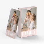 Modern Pastel Pink Love Family Photo Playing Cards<br><div class="desc">Modern Red Love Family Photo Gift</div>