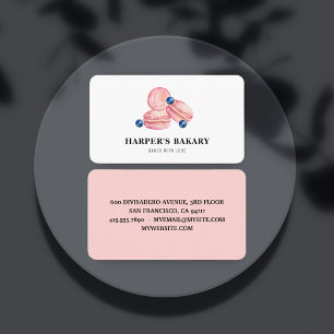 Modern Pastel Pink Macarons Professional Logo Business Card