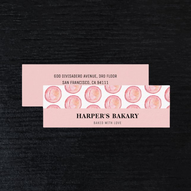 Modern Pastel Pink Macarons Professional Logo Mini Business Card (Creator Uploaded)