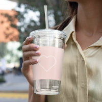 Modern Pastel Pink & Minimalist Heart Lovely Gift
