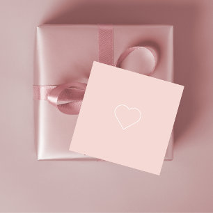 Modern Pastel Pink & Minimalist Heart Lovely Gift Favour Tags