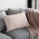 Modern Pastel Pink & Minimalist Heart Lovely Gift Lumbar Cushion<br><div class="desc">Modern Pastel Pink & Minimalist Heart Lovely Gift</div>