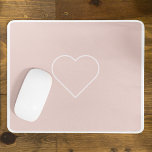Modern Pastel Pink & Minimalist Heart Lovely Gift Mouse Pad<br><div class="desc">Modern Pastel Pink & Minimalist Heart Lovely Gift</div>