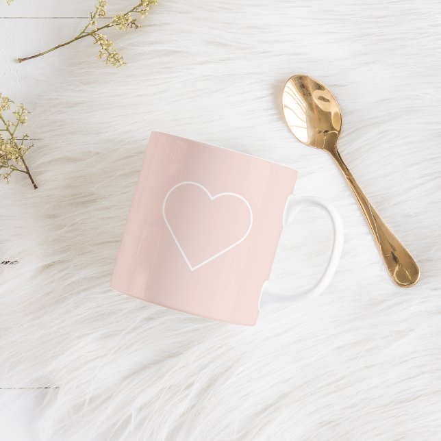 Modern Pastel Pink & Minimalist Heart Lovely Gift Mug (Creator Uploaded)