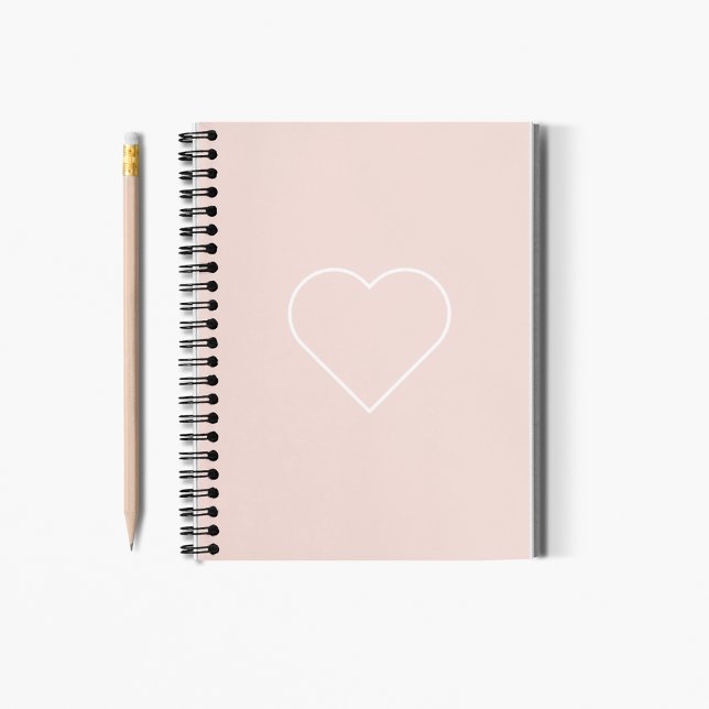 Modern Pastel Pink & Minimalist Heart Lovely Gift Notebook (Creator Uploaded)