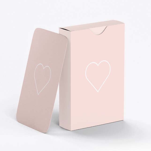 Modern Pastel Pink & Minimalist Heart Lovely Gift Playing Cards (Creator Uploaded)