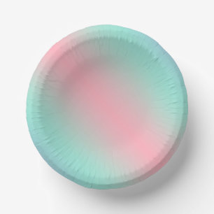 Modern pastel pink mint light green gradient paper plate