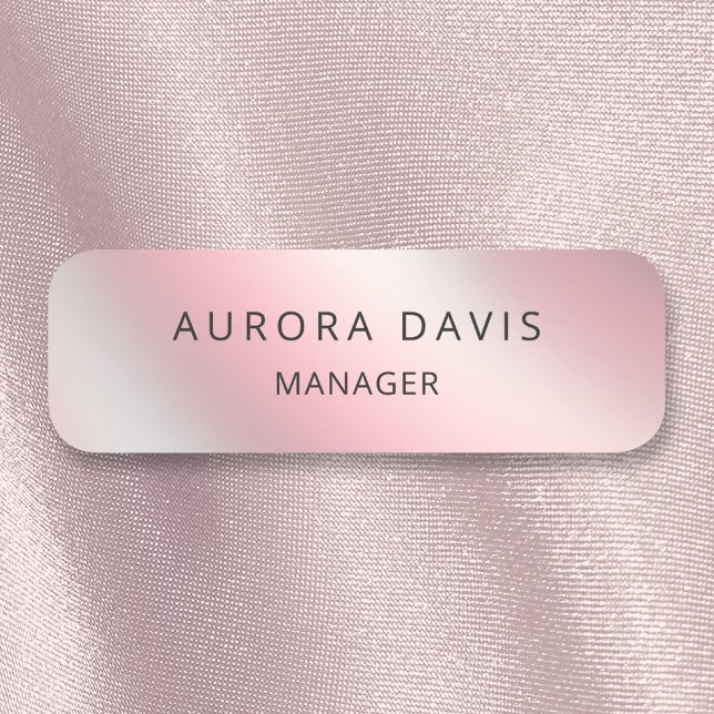 Modern Pastel Pink Ombre Chic Business Name Tag (Creator Uploaded)
