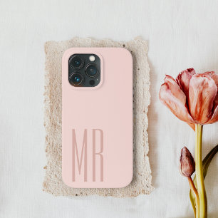 Modern Pastel Pink   Personal Initial Girly Case-M iPhone 13 Pro Case
