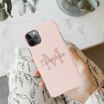Modern Pastel Pink | Personal Initial Girly iPhone 11Pro Max Case<br><div class="desc">Modern Pastel Pink | Personal Initial Girly</div>
