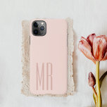Modern Pastel Pink | Personal Initial Girly iPhone iPhone 11Pro Max Case<br><div class="desc">Modern Pastel Pink | Personal Initial Girly</div>