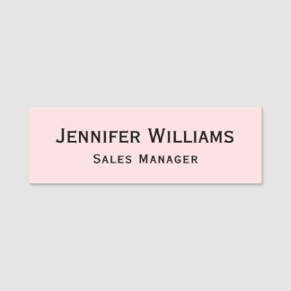 Modern Pastel Pink Professional Business Executive Name Tag