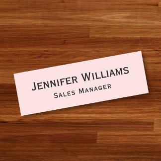 Modern Pastel Pink Professional Business Executive Name Tag