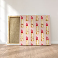 Modern Pastel Pink & Red Lipstick Pattern Girly