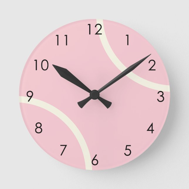Modern Pastel Pink Tennis Ball Round Clock (Front)