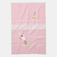 Modern Pastel Pink Tennis Match