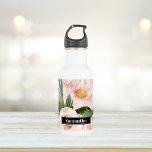 Modern Pastel Pink Watercolor Flowers & Name 532 Ml Water Bottle<br><div class="desc">Modern Pastel Pink Watercolor Flowers & Name</div>