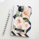 Modern Pastel Pink Watercolor Flowers & Name iPhone 11Pro Max Case<br><div class="desc">Modern Pastel Pink Watercolor Flowers & Name</div>