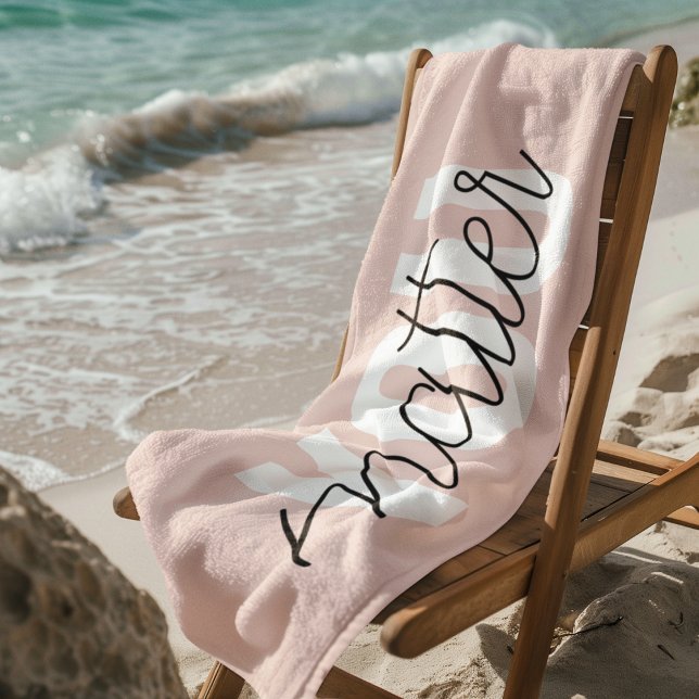 Modern Pastel Pink You Matter Inspiration Quote Beach Towel (Creator Uploaded)