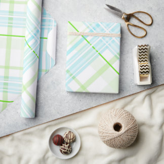 Modern Pastel Plaid Wrapping Paper