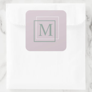 Modern Pastel Purple Monogram Sticker