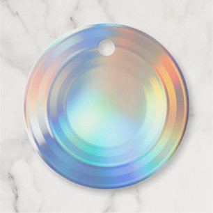  Modern Pastel Rainbow Mermaid Unicorn Holographic Favour Tags