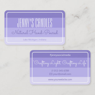 Modern Pastel Rainbow Ombre Lilac Square Border Business Card