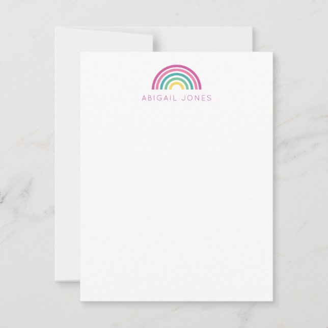 Modern Pastel Rainbow Personalised Kids Card (Front)