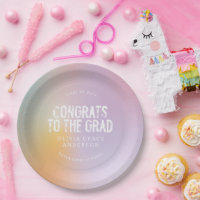 Modern pastel rainbow pink photo graduation party