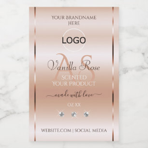 Modern Pastel Rose Coral Product Label Jewels Logo