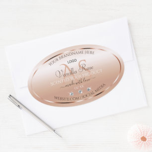Modern Pastel Rose Coral Product Label Jewels Logo