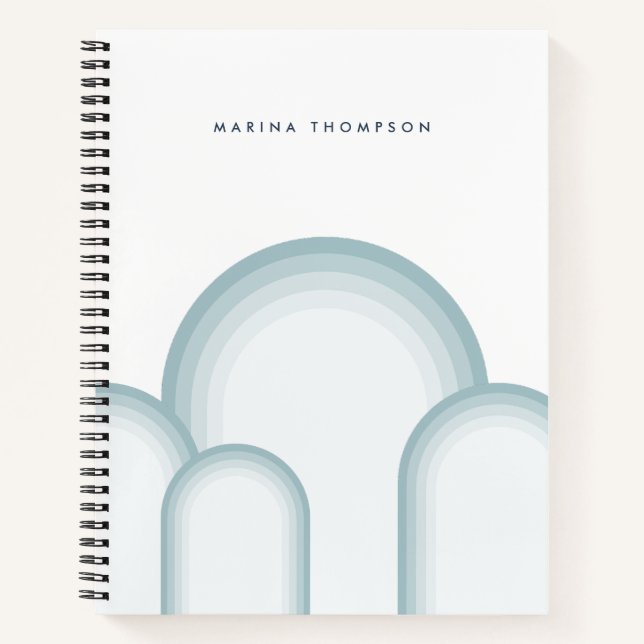 Modern Pastel Sage Green Retro Vintage Notebook (Front)