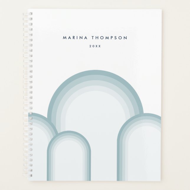 Modern Pastel Sage Green Retro Vintage Planner (Front)