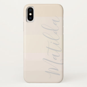 Modern Pastel Skin  Ombre Stripe Personalized Name Case-Mate iPhone Case