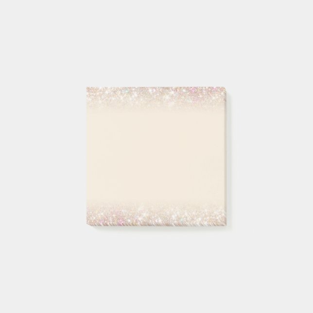 Modern Pastel Sparkling Gold Silver Ombre Square Post-it Notes (Front)